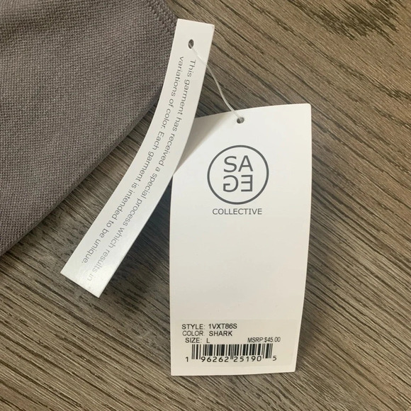 Sage Collective Mesh Boxy Seamless Tank - Size L - Shark - NWT - Picture 9 of 9